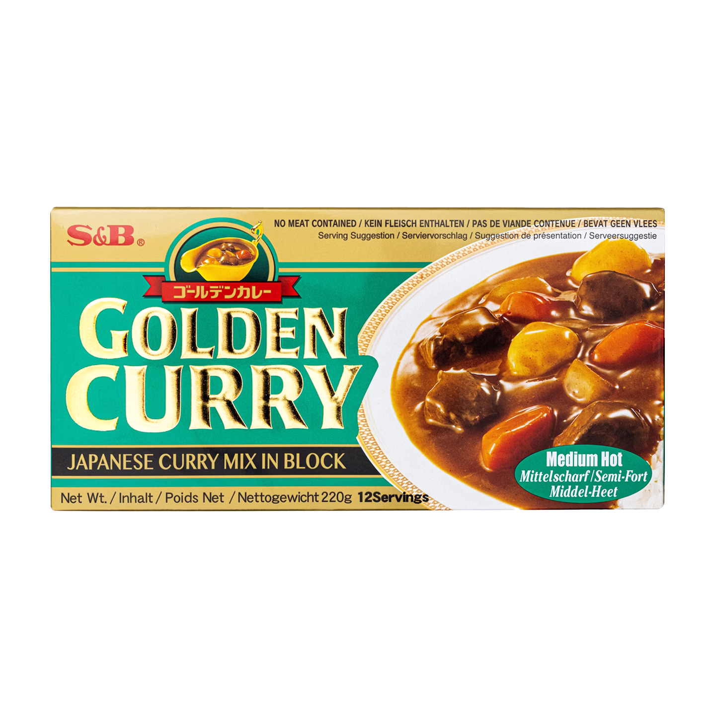 S&B Golden Curry Mix (Medium Hot) 日本金牌咖哩塊 (中辣) 220g